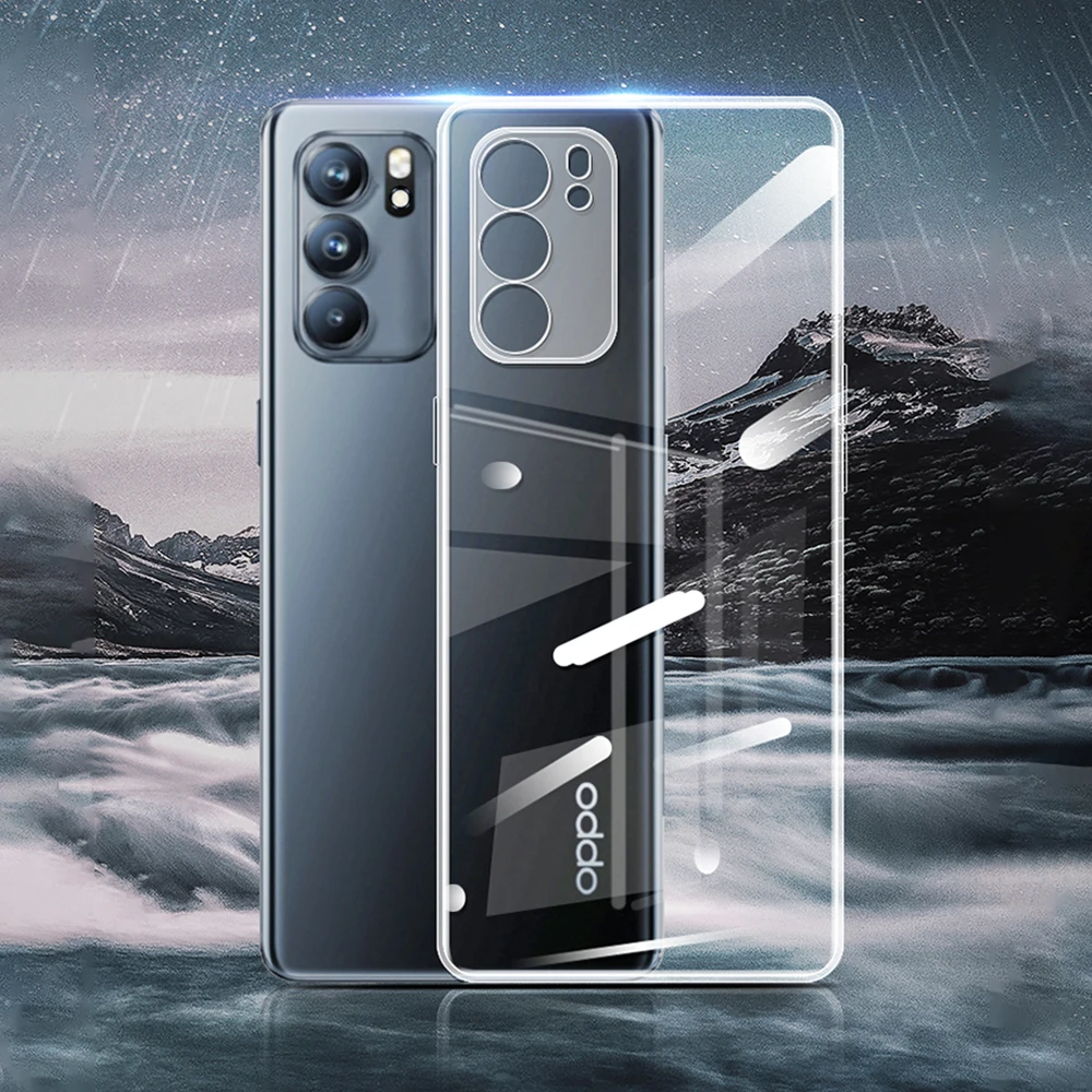 Прозрачная Тонкая искусственная кожа для OPPO Reno 6 Pro Plus 6Z мягкая прозрачная Высококачественная оригинальная задняя крышка из ТПУ Reno6 6Pro 4G чехол для телефона Carcasa
