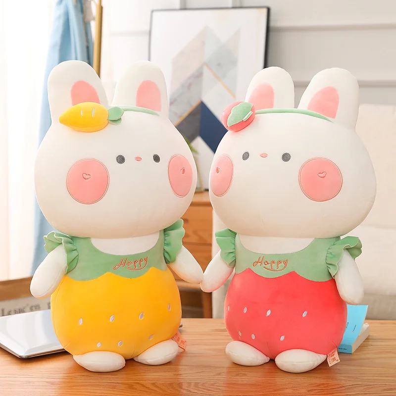 

1pc 45-65cm Carrot Rabbit Plush Toy Stuffed Sitting Strawberry Rabbit Doll Adorable Bunny Plushie Girlfriend Girl Children Gift