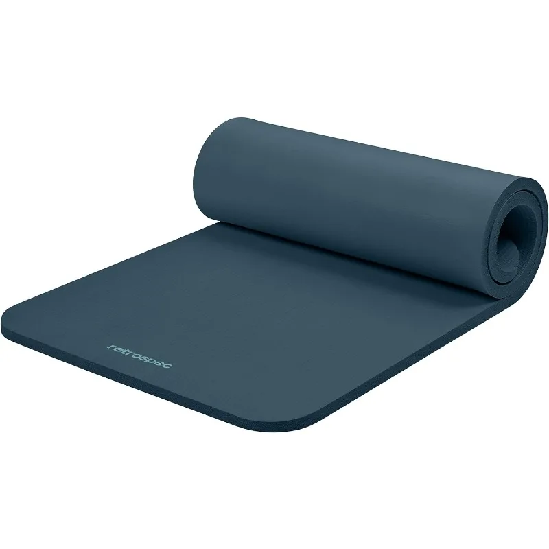 

Rubber mat Yoga Mat 1" Thick w/Nylon Strap for Men & Women - Non Slip Exercise Mat for Home Yoga, Pilates, Stretching, Floor