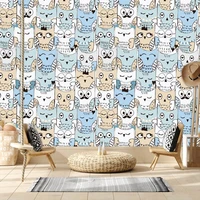 custom cartoon owls cute background peel and stick stripe wallpaper for living room kids 3d nursery murals wall paper home decor