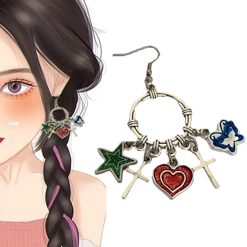 

Harajuku Y2K Drop Earrings Fashion Jewelry Butterfly Stars Corss Earring for Women Girl Hoop Earing Bar Party Dangle Earring