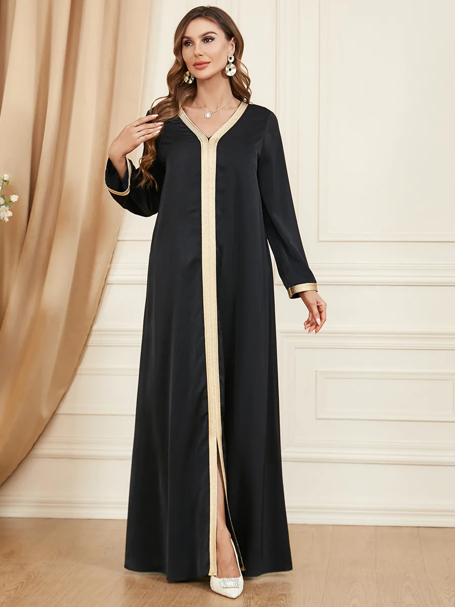 Eid Muslim Dress Abaya Women 2 Piece Set Morocco Party Dresses Ramadan Mubarak Belt Kaftan Vestidos Maxi Abayas Set Elegant Robe