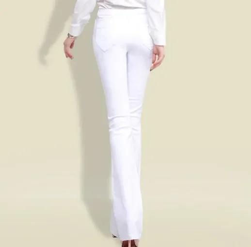 Женские Облегающие расклешенные джинсы с высокой талией корейские джинсовые