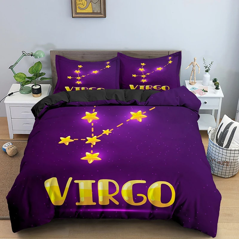 

Constellation King Queen Duvet Cover Astrological Bedding Set Psychedelic Tarot Astrology Soft Quilt Cover for Kids Teens Adults