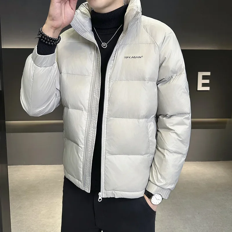 2024 новый зимний мужской теплый пуховик модный брендовый воротник-стойка