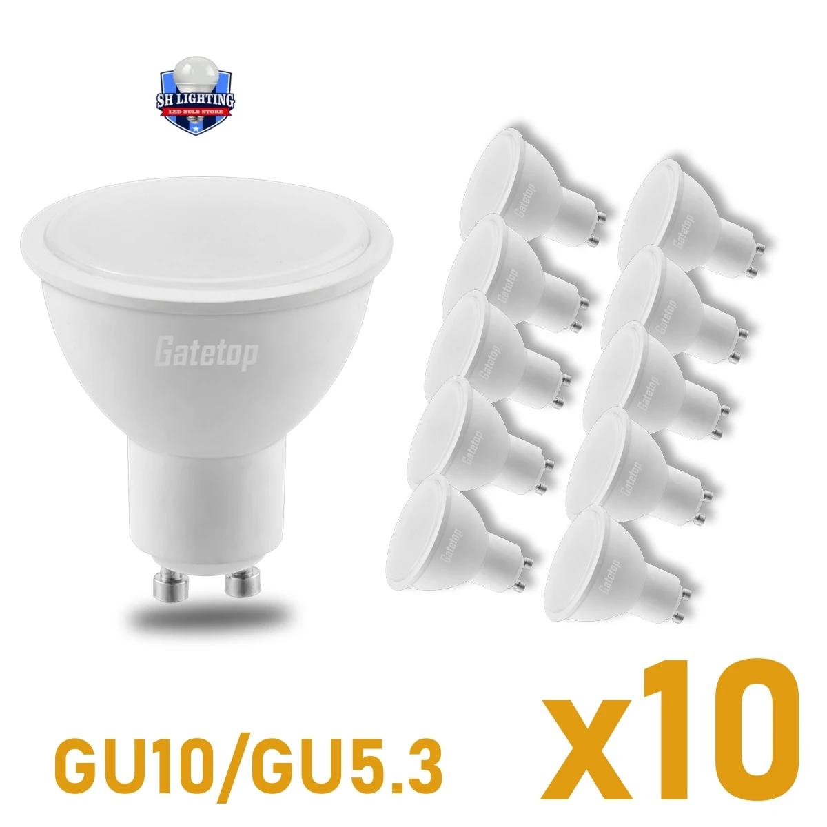 10 шт./партия светодиодные прожекторы 220 В переменного тока 3-8 Вт GU10 GU5.3 - купить по