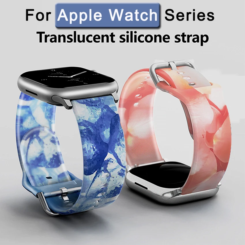 

Ремешок силиконовый для Apple Watch, цветной браслет для наручных часов Apple Watch Series, 41 мм 45 мм, 40 мм 44 мм