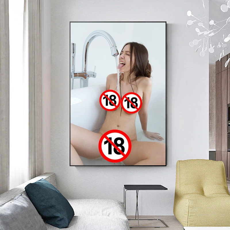 Nudes девушка Веселая с водой Сексуальная эротическая модель Aldult порно постеры и