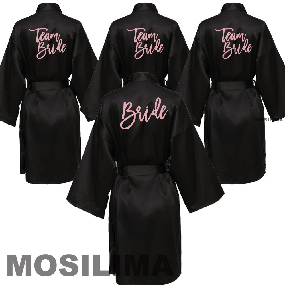 

Wedding Bride Bridesmaid Robe Dressing Gown Sexy Women Bathrobe Nightgown Short Sleepwear Casual Kimono SP043