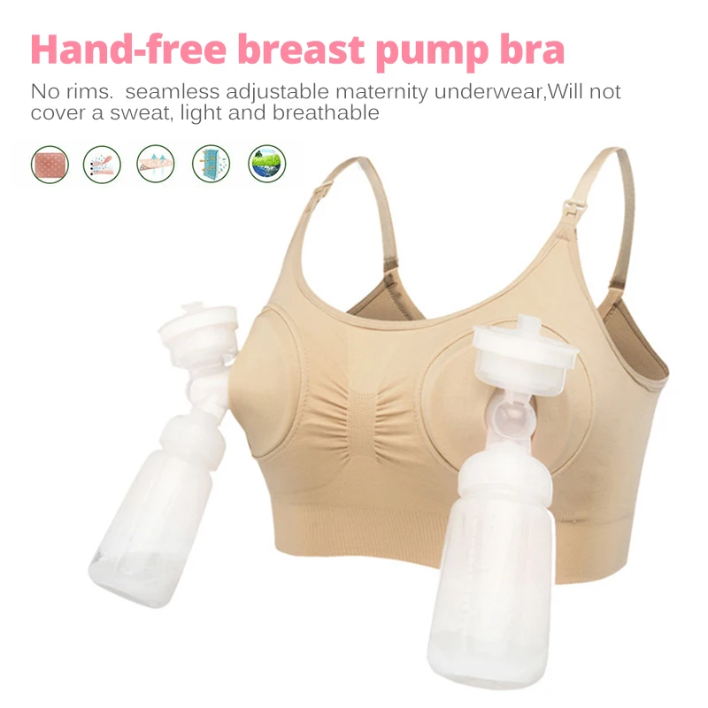 Maternity Bra for Breast Pump Special Nursing Bra Hands Pregnancy Clothes Breastfeeding Pumping Bra Can Wear All Day New