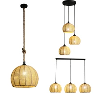 round ball rope chandelier retro clothing shop bar coffee restaurant creative personality japanese rural dining room furniture