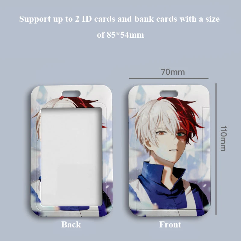 2023 New 110*70mm Japanese Anime My Hero Academia Lanyard ID Card Badge Holder with Keychain Keyring Gift