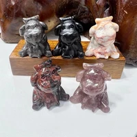 natural gemstone crystals dairy cow carvings healing animals figurines reiki stones lucky home decoration 1pcs
