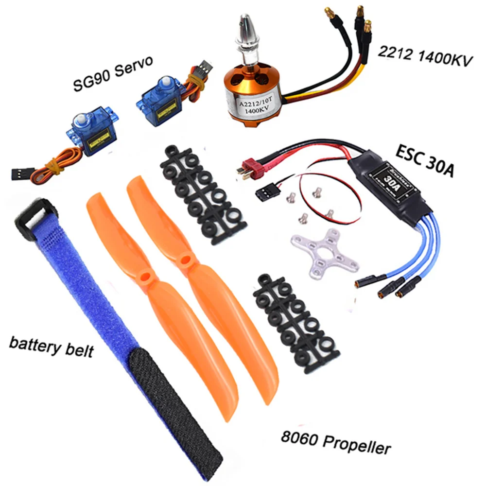 

A2212 2212 1400KV/2200KV Motor 30A Brushless ESC SG90 9G Micro Servo 8060 Propeller для RC Fixed Wing Запчасти для самолетов