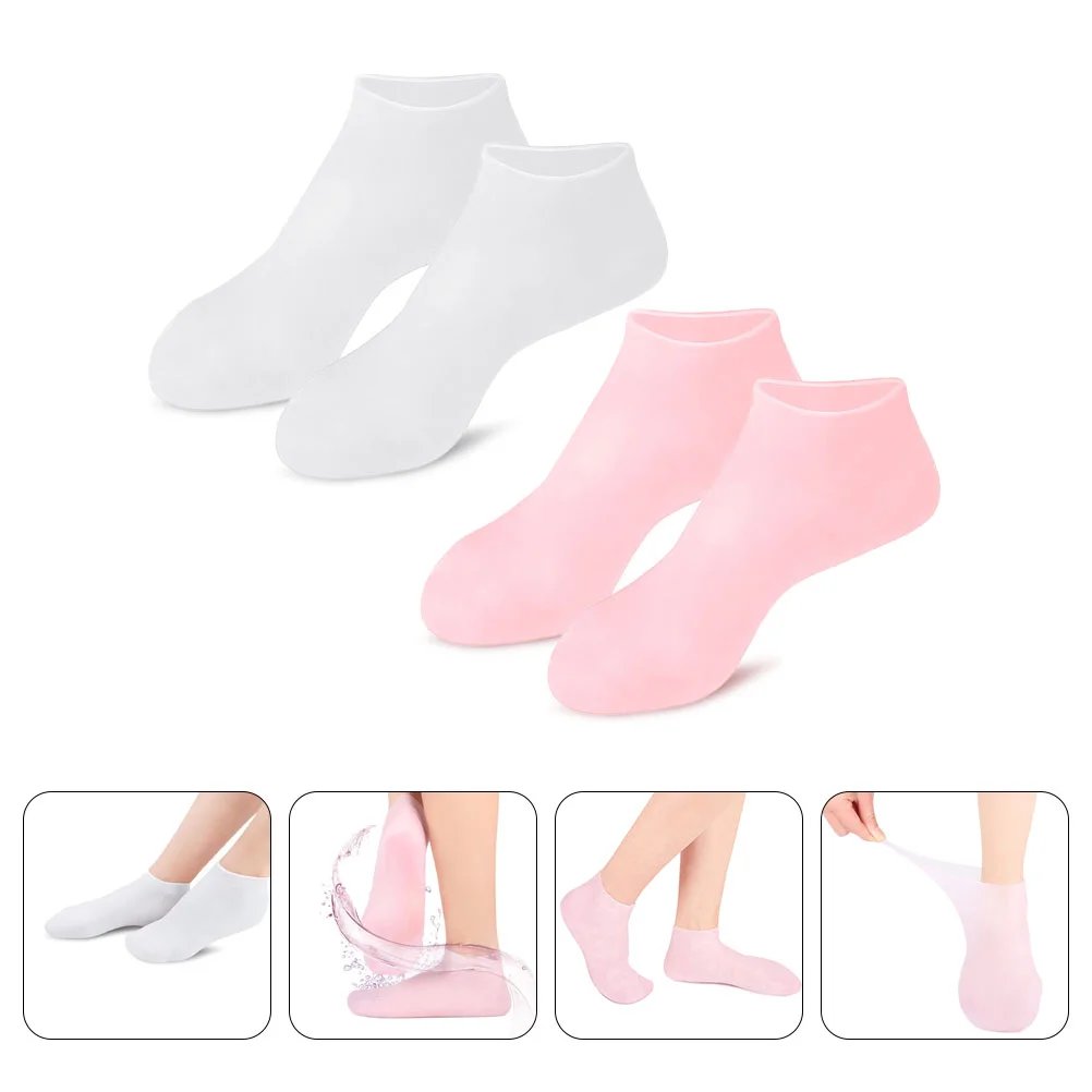 

2 Pairs Exfoliating Foot Moisturizing Socks Dry Feet Foot Girls Supple Sebs Household Care Products Hydrating