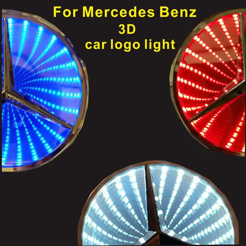 

For Mercedes Benz S350 S300L car in the net 3D LED light logo badge light luminous car logo change decorative light accessories