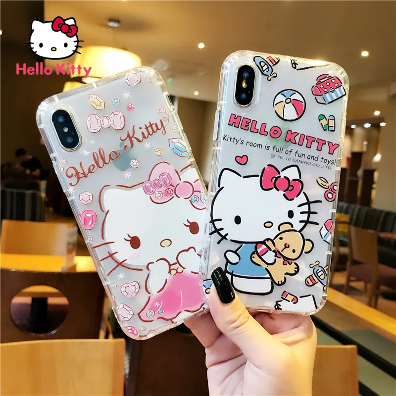 

Hello Kitty for IPhone 6S/7/8P/X/XR/XS/XSMAX/11/12Pro/12mini Cartoon Cute Cute Transparent Phone Case