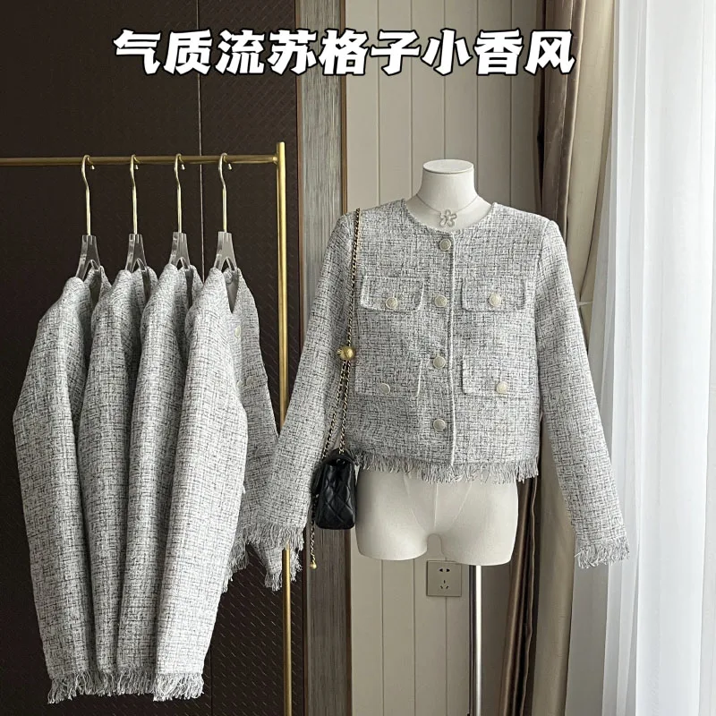 

Женская короткая куртка с длинными рукавами, Стильное элегантное модное винтажное пальто с бахромой на осень и зиму