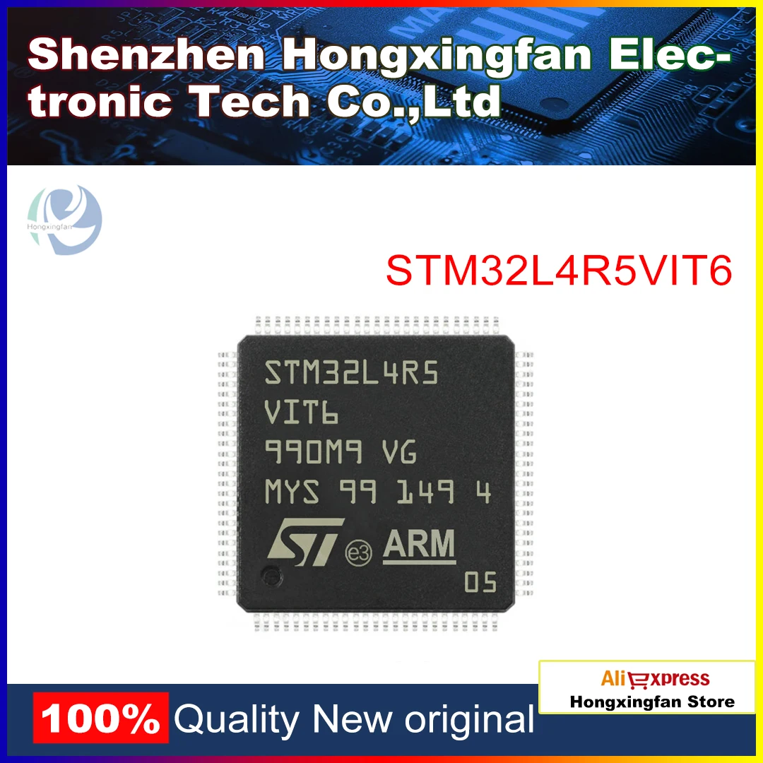 

1PCS ARM Microcontroller STM32L4R5VIT6 MCU Ultra-low-power FPU Arm Cortex-M4 MCU 120 MHz 2048 kbytes of Flash USB OTG, DFSD
