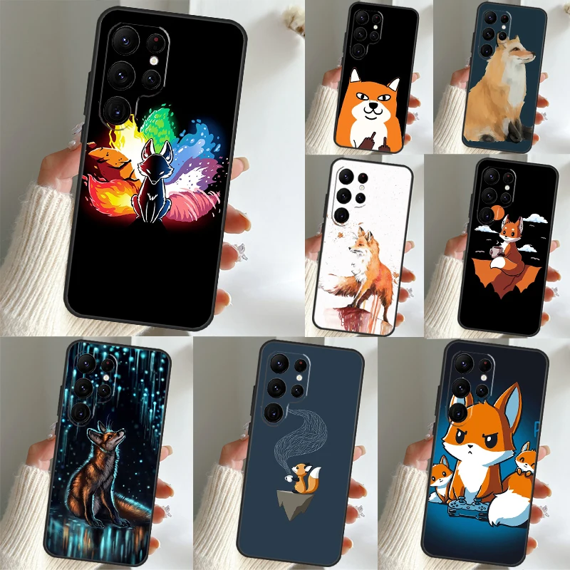 

Anime Funny Fox Case For Samsung Galaxy S23 S22 Ultra Plus S20 S21 FE S9 S10 Note 10 Plus 20 Ultra Cover