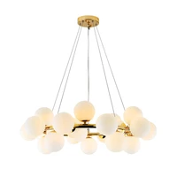 nordic designer led chandelier creative american iron glass ball hanging lights living dining study bedroom decor pendant lamp