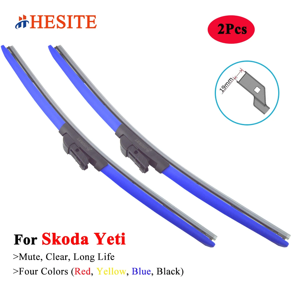 

HESITE Colorful Windshield Wiper Blades For Skoda Yeti SUV 5L 2009 2010 2012 2013 2014 2015 2016 2017 Car Accessories Red Wipers