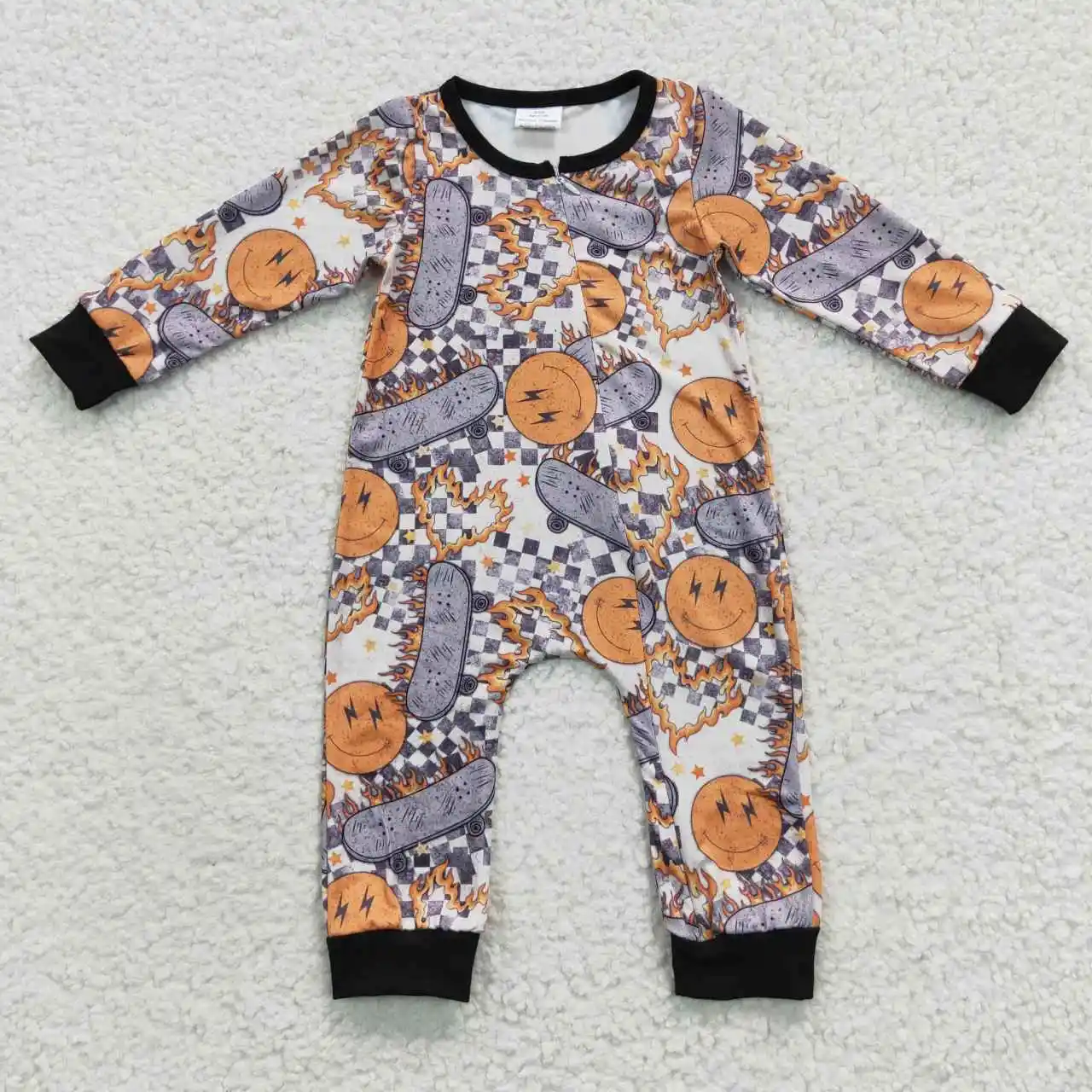 

baby clothes soft milk silk long sleeve skateboard and smile zip sleeper romper clothes long sleeve baby rompers wholesale