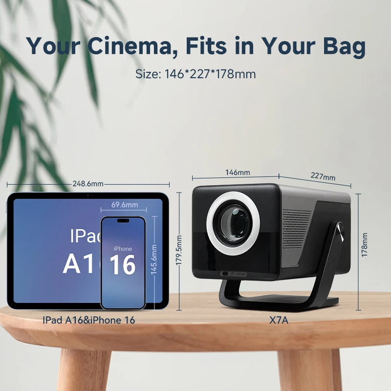 Проектор Tripsky Google TV OS с поддержкой 4K, умный проектор с Wi-Fi и Bluetooth, для просмотра фильмов на открытом воздухе, 800 ANSI, с автофокусом (art.: 3920da7b6dc52) - 3920da7b6dc52