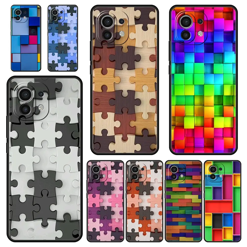 

3D Colorful Block Art Phone Case For Xiaomi Poco X3 NFC M3 F3 M4 Mi 12 11 Ultra Note 10 Lite 11X 11T 10T Pro 5G 9T 11i Cover