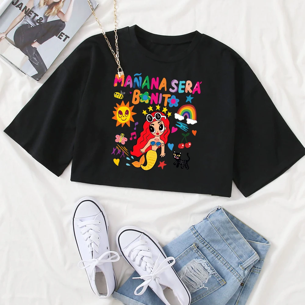 Футболка Karol G для девушек рубашка с круглым вырезом повседневная женская