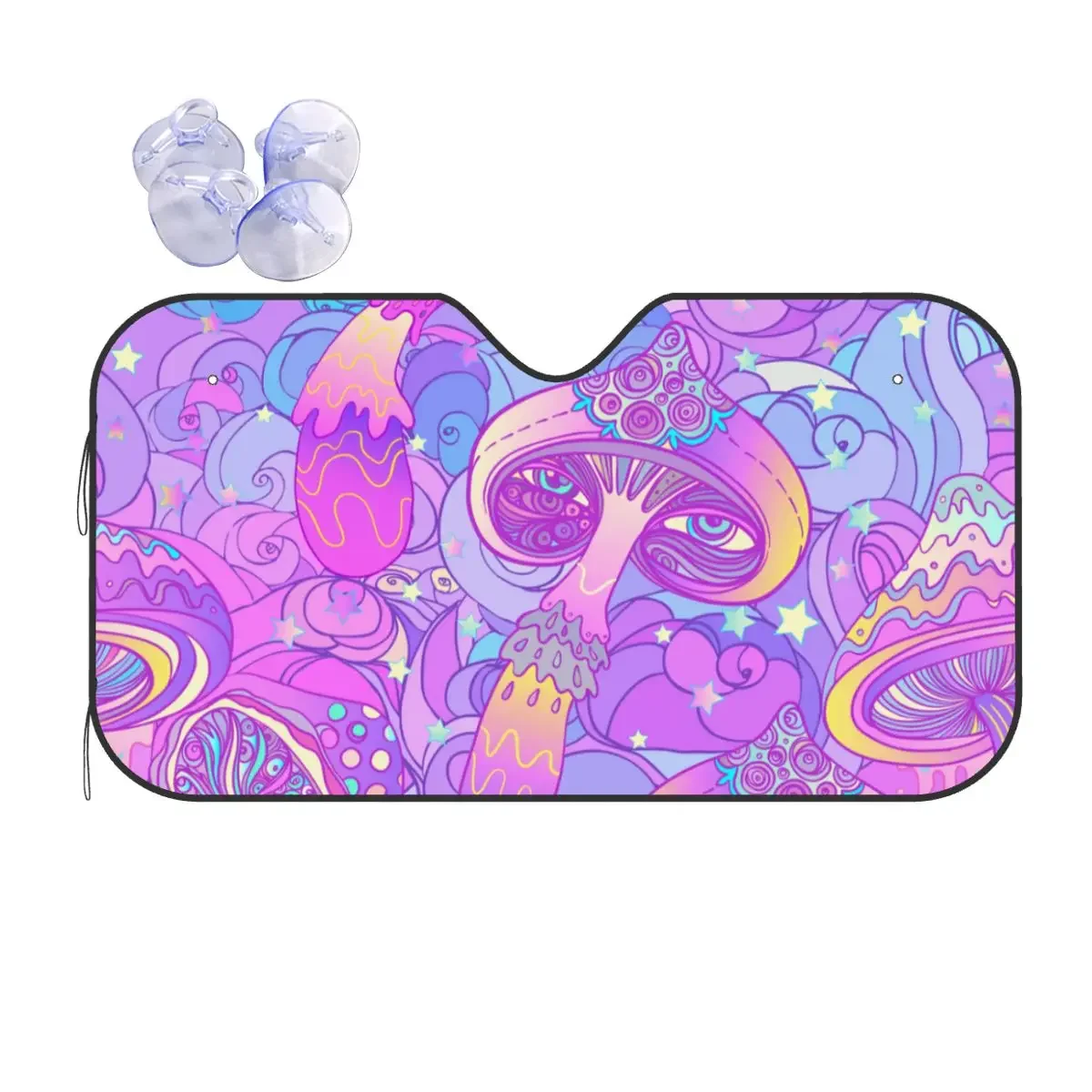 Складной солнцезащитный козырек с грибами 76x140 см психоделический волшебный