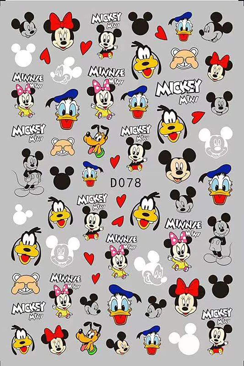 

Disney Cartoon Mickey Mouse Winnie the Pooh Sticker Nail Slider Nail Art Decoration Disney Princess 3D Adhesive Nail Sticker