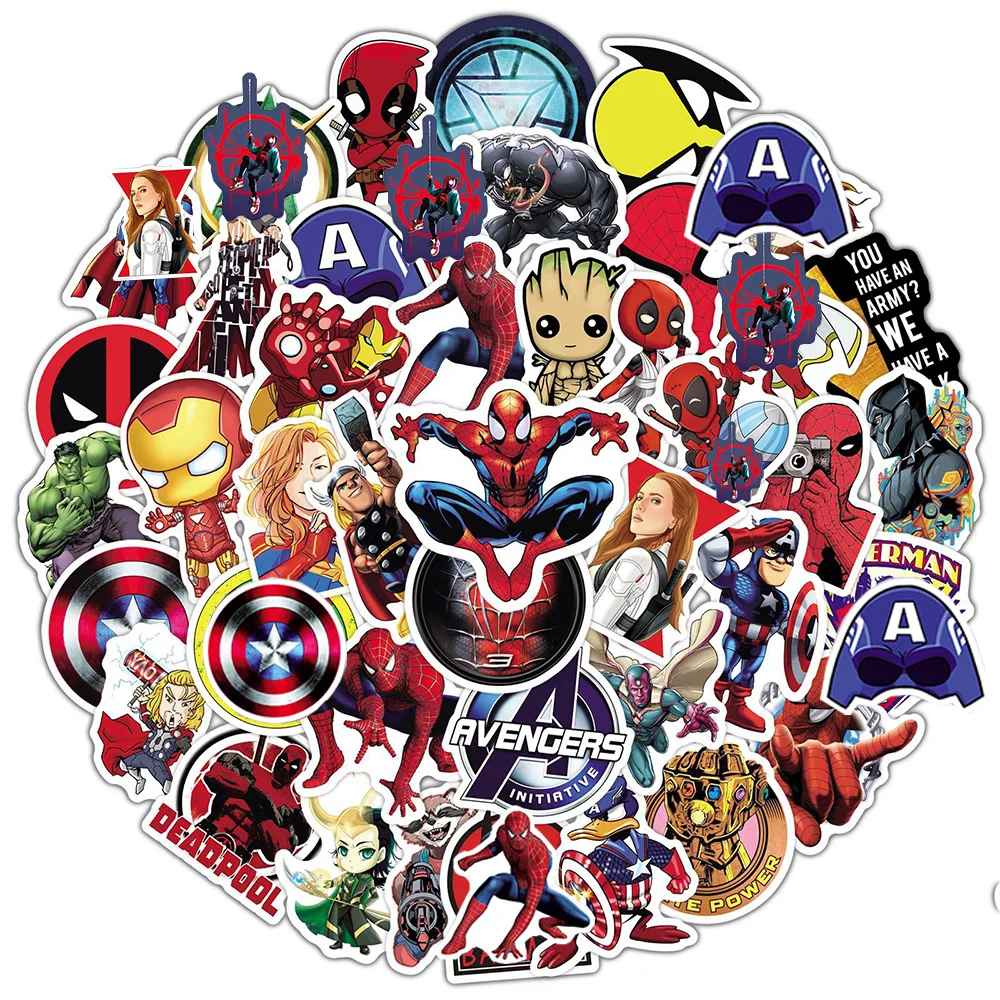 

10/30/50PCS Marvel X-Men Origins: Wolverine Iron Man Stickers for Kids Graffiti Laptop Luggage Water Bottle Superheroes Sticker