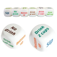 6pcs adult party game playing drinking wine dice games gambling drink decider dice for party bar favors decoration random color