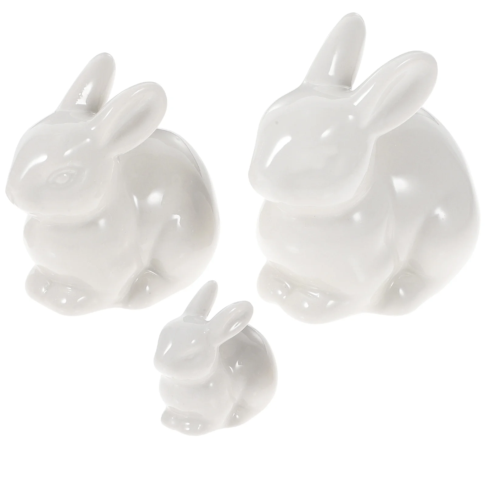 

3pcs Ceramics Bunny Statue Ceramic Animals Gift Miniature Terrarium Ornament