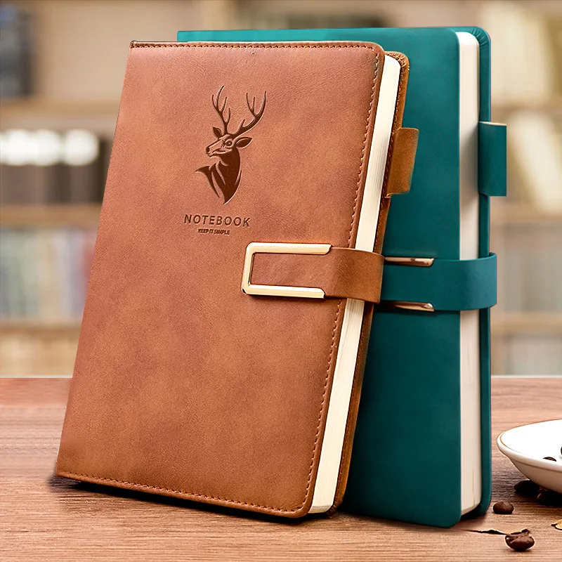 

Notebook A5 Leather Bound with Buckle Notepad Thickened High Appearance Office Stationery