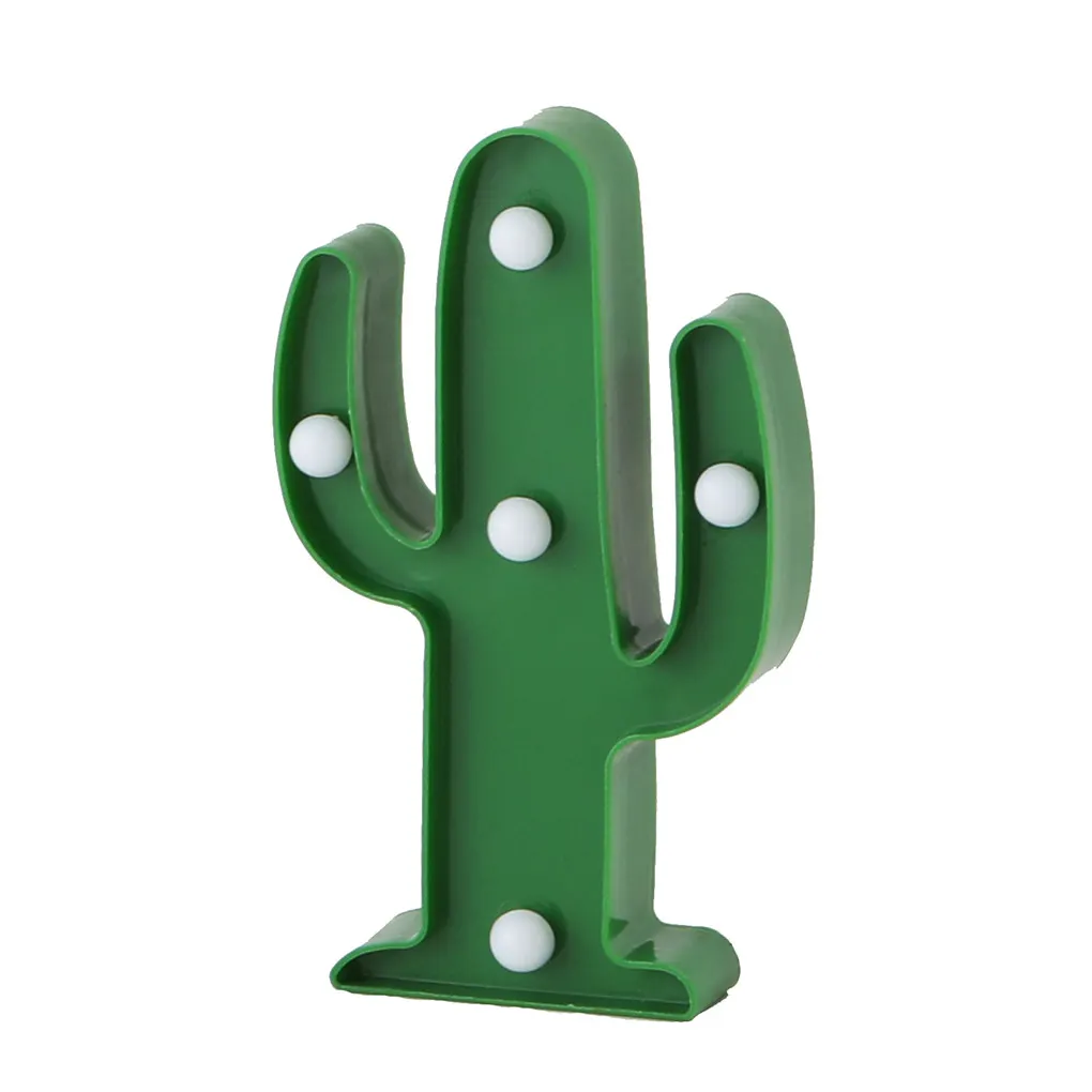 

LED Night Lights Lovely Cactus Light Battery Powered Cartoon Decorative Table Lamp Desktop Bedroom Nursery Holiday Party