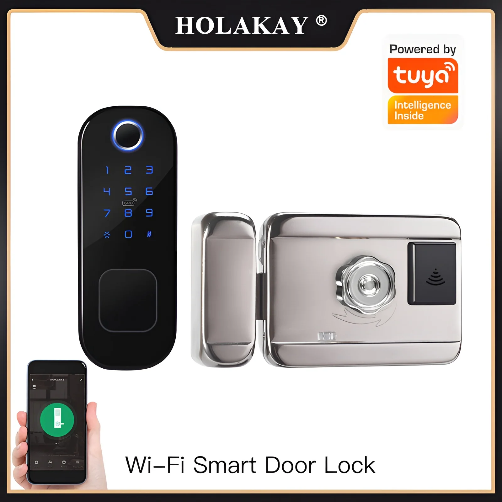 

HOLAKAY WiFi Tuya Smart Lock Door Fingerprint Lock Smart Home Waterproof Lock Digital Door Lock Password For Home Hotel Security