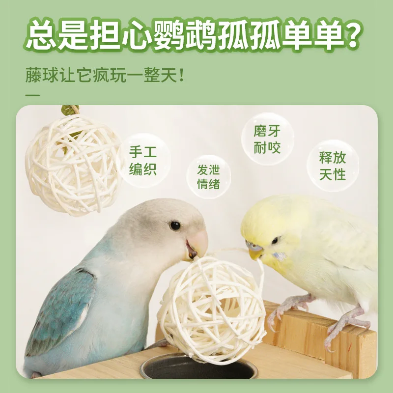 Budgerigar ротанговый шар грызующие игрушки дрессировка зубов обучение умному