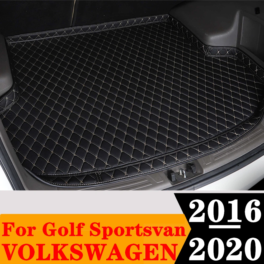 

Автомобильный коврик для багажника Sinjayer для любой погоды, багажник, коврик для багажника, ковер с высокой боковой подкладкой для Volkswagen VW Golf Sportsvan 2016-2020