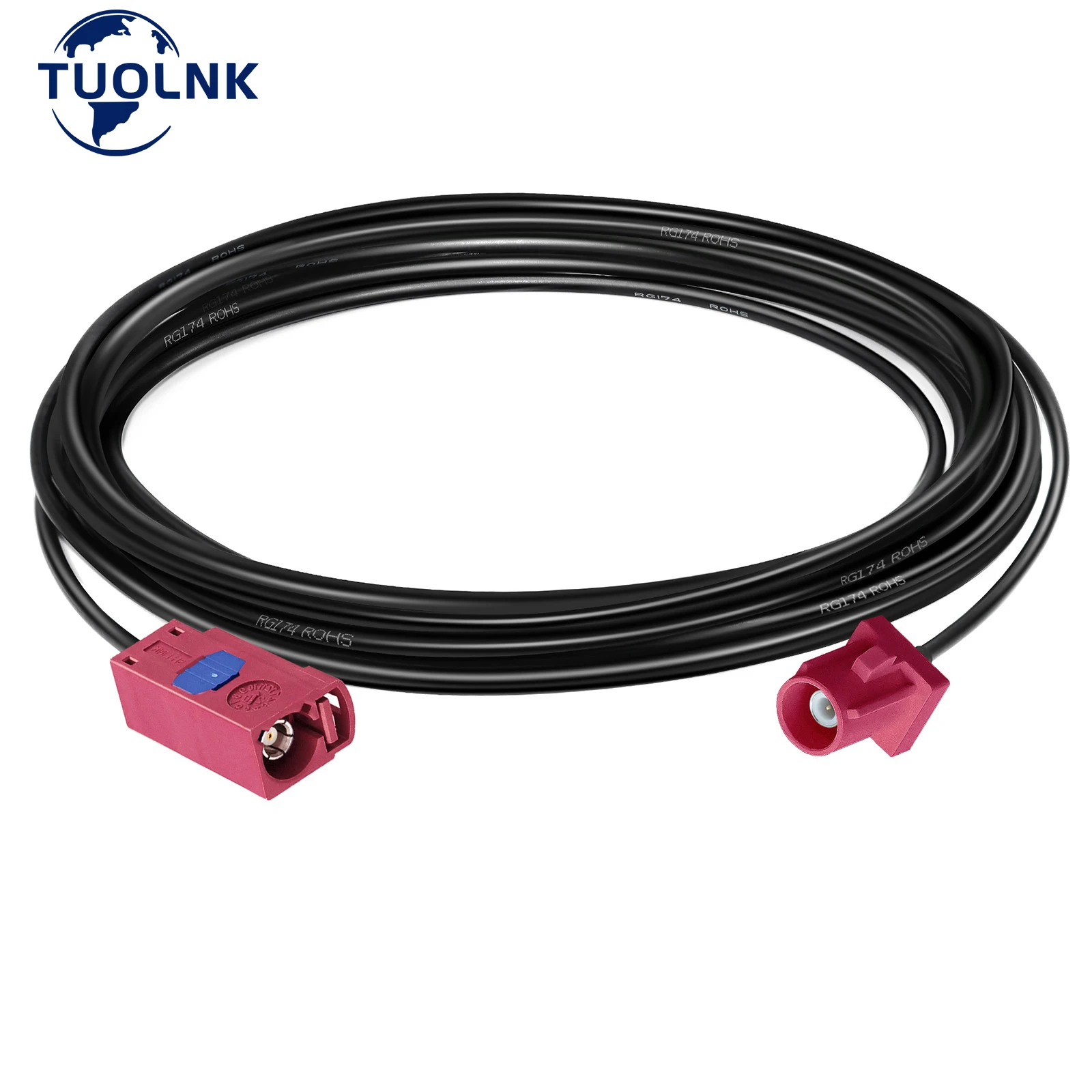 Fakra L Cable RG174 Fakra L Male to Female Coaxial Cable Car Radio Antenna Extension Cable Radio Pigtail Cable 15cm 20cm 5M 8M