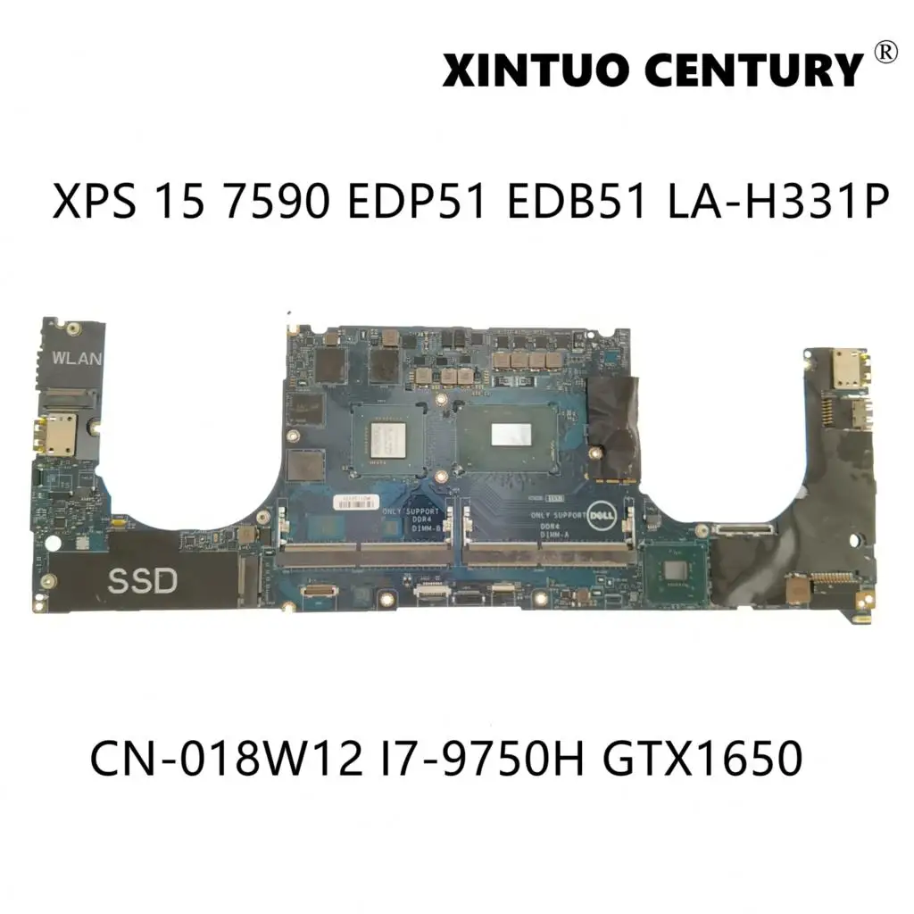 

CN-018W12 018W12 18W12 For Dell XPS 15 7590 Motherboard EDP51 EDB51 LA-H331P W/ I7-9750H N18P-G0-MP-A1 100%Tested Working