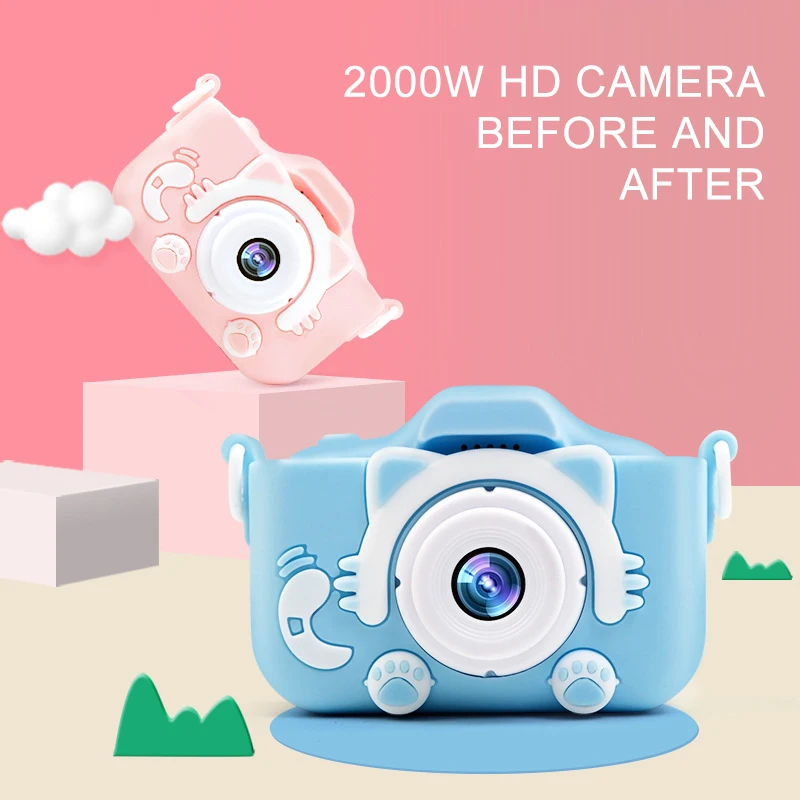 

Детская мини-камера Full HD, портативная цифровая камера, 2-дюймовый экран, дисплей, детская игра, обучение, камера, подарок, игрушки, видеокамер...