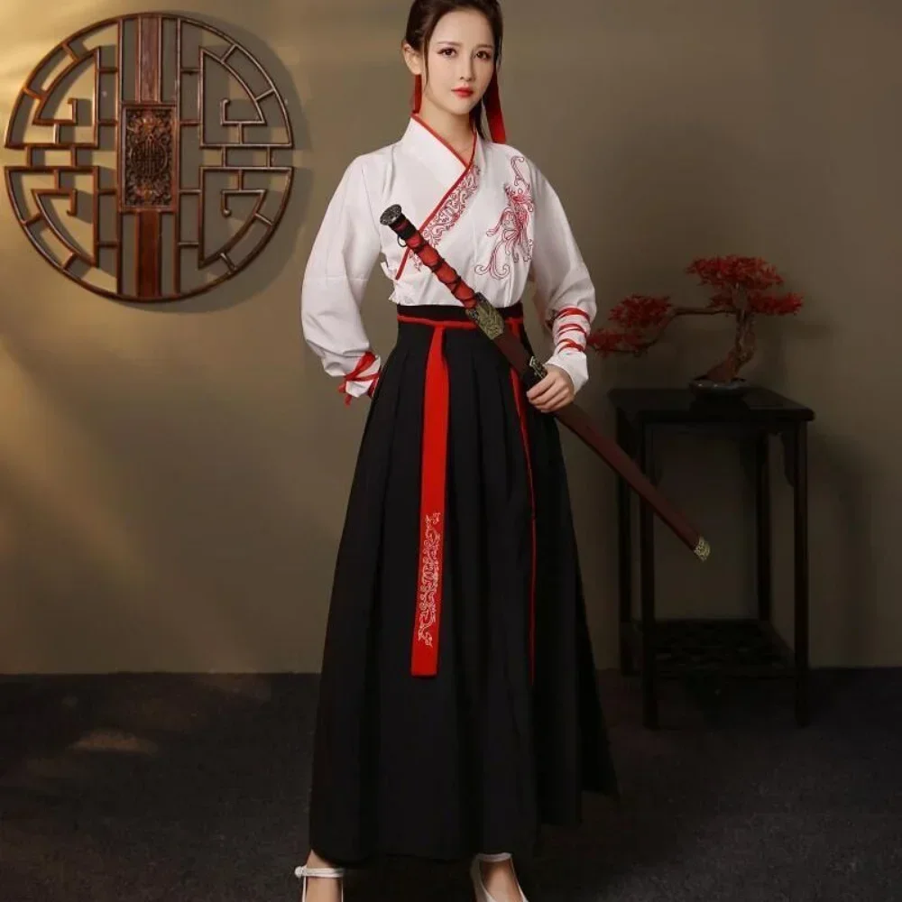 Chinese Hanfu Dress Women Clothing Vintage Ethnic Style Fashion Clothes Elegant Streetwear Casual Traditional