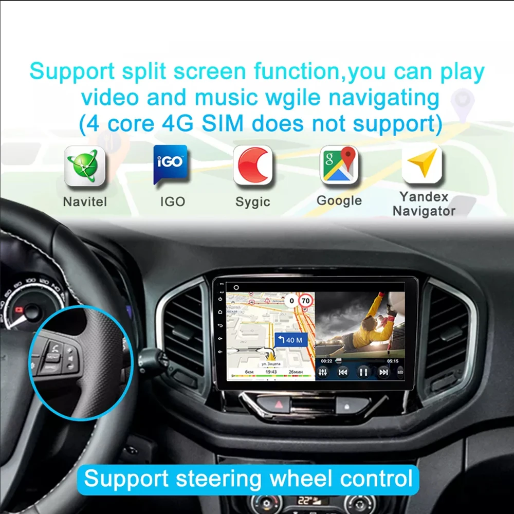 Автомагнитола Android10 2 Din IPS мультимедийный видеоплеер 4G Wi-Fi GPS-навигация MP5 DVD Mirror link