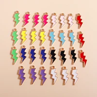 10pcs enamel colorful mini flash lightning charms pendants for necklaces bracelets diy jewelry making accessories