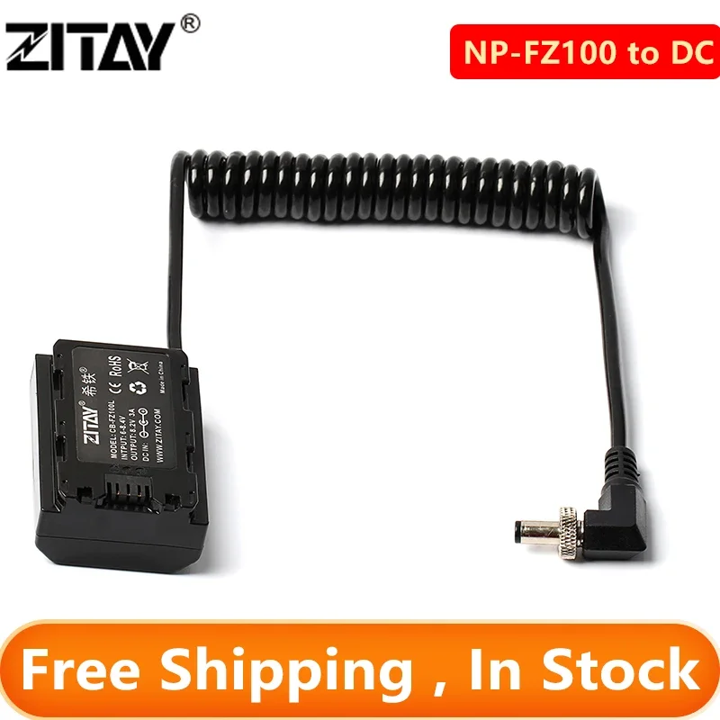 ZITAY NP - FZ100 TO DC Фиктивный аккумулятор Спиральный кабель питания для камеры