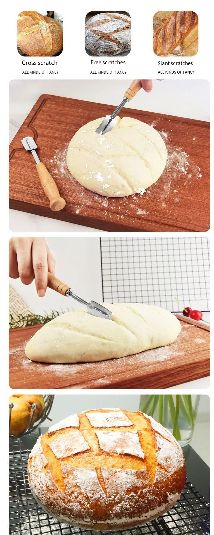 Резак для хлеба инструмент резки лезвие нарезки теста бритвы изогнутый нож с