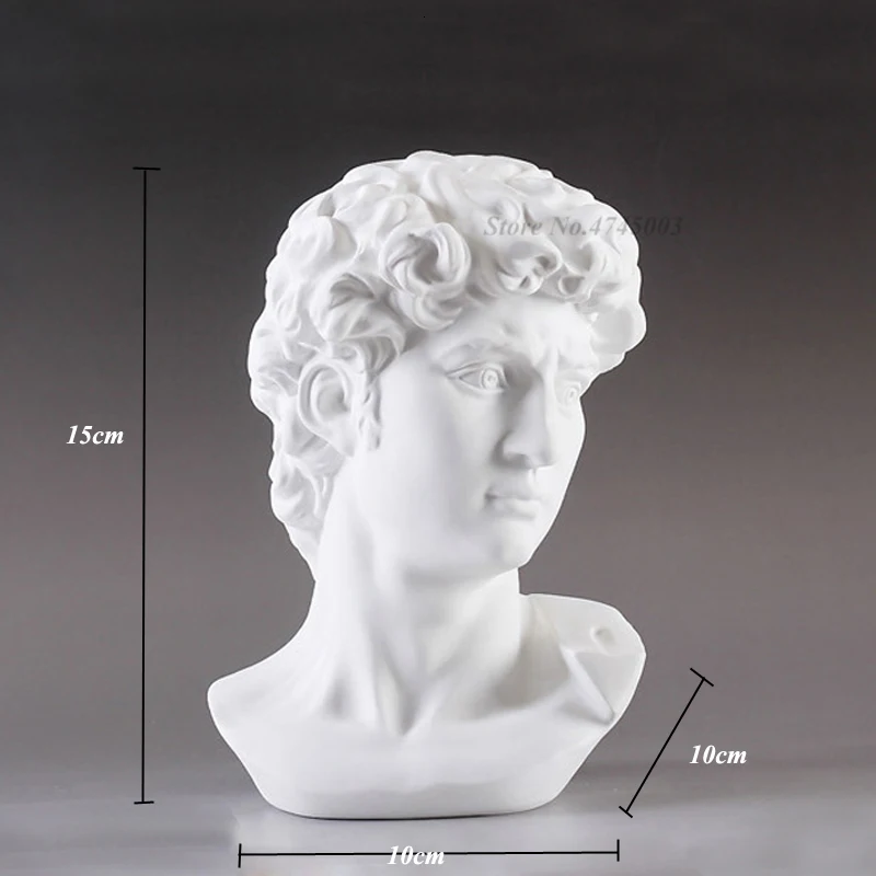 15cm david head bust statue mini europe michelangelo home decoration resin art craft sculpture sketch practice gift home decor free global shipping