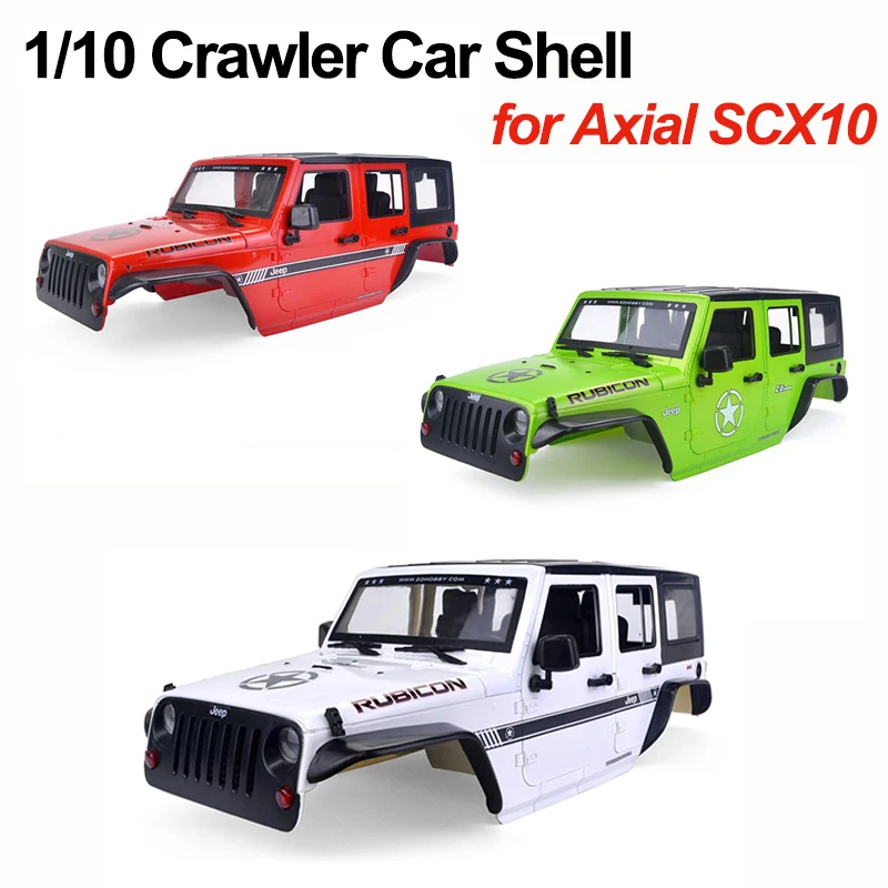

1/10 RC Car Shell Painted Body Width PVC Cover for RC Crawler Axial SCX10 & SCX10 II Jeep Wrangler 90046 90047